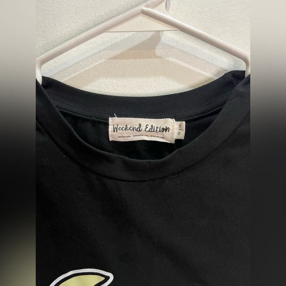 Weekend edition black dream on crop top t shirt women medium - Picture 4 of 4